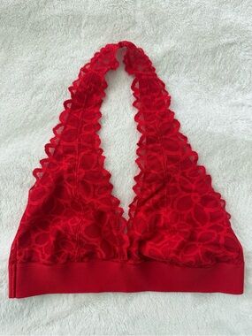 Victoria's Secret Red Lace Halter Bralette